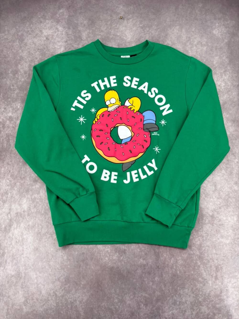 The Simpsons Homer Donut Graphic Sweatshirt Men M Green